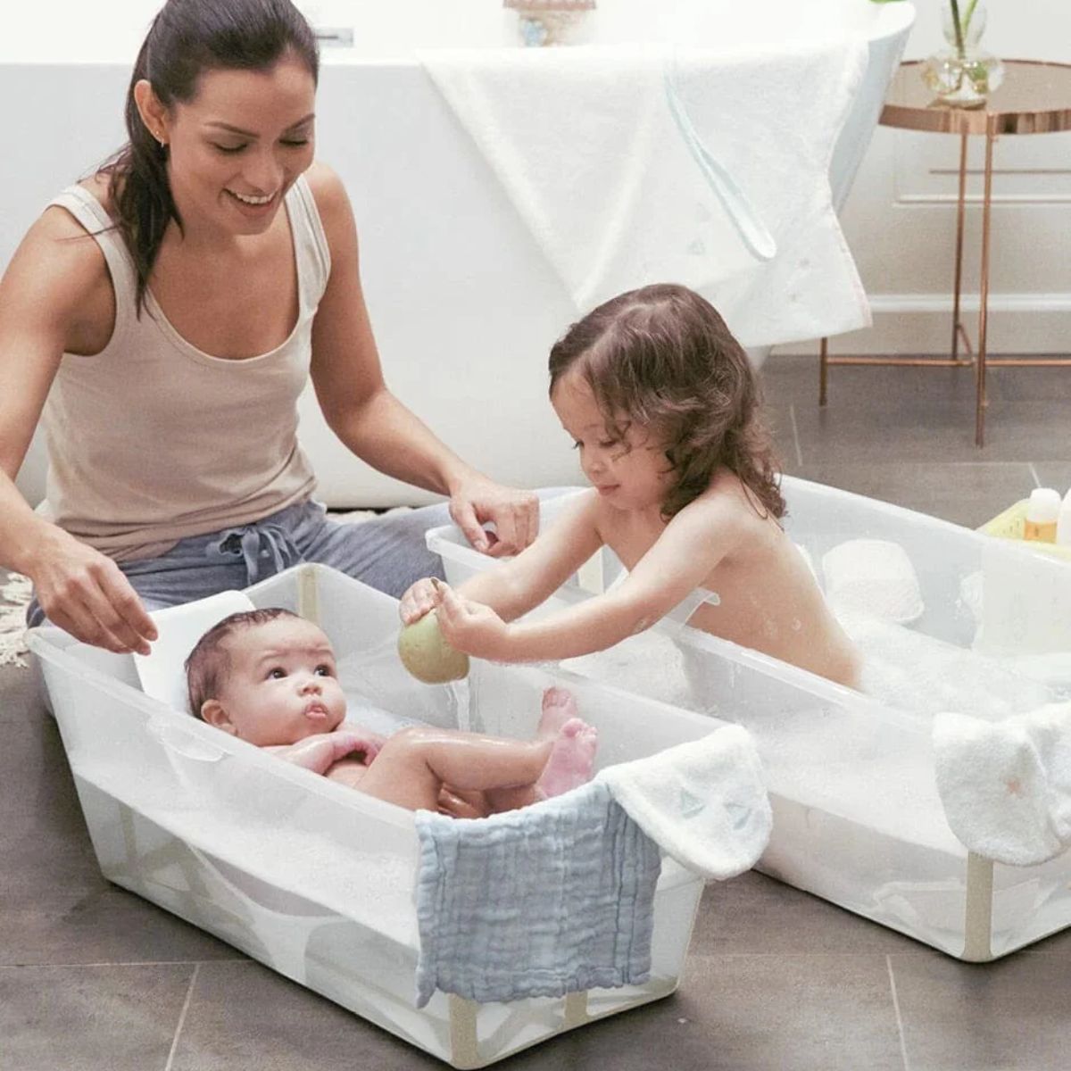 Stokke Flexi Bath Bundle - Sandy Beige - Comfortable Bathing from Birth