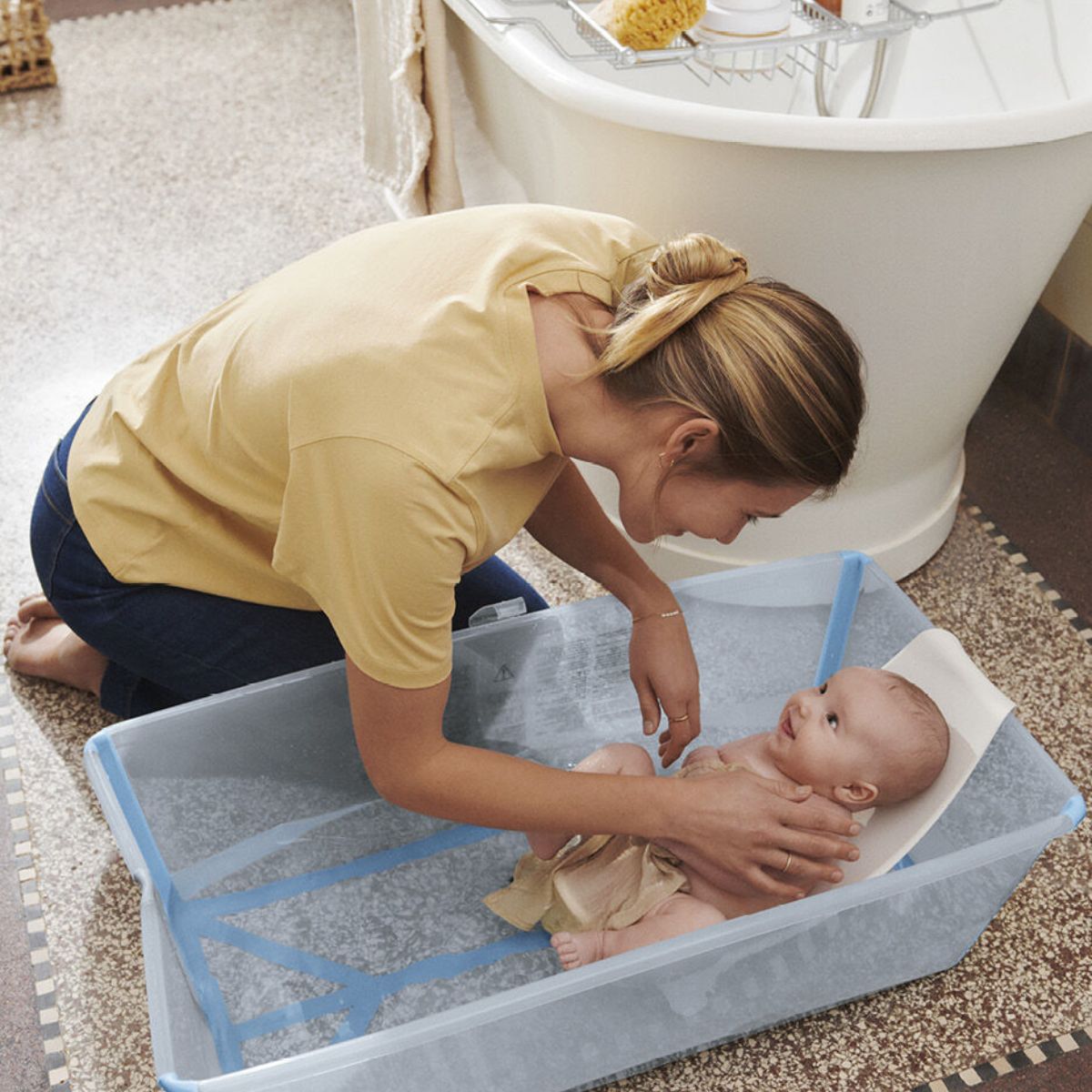 Stokke Flexi Bath X-Large Bundle - Ocean Blue - Comfortable from Birth